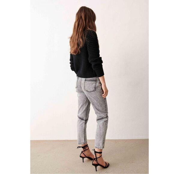 ba&sh Mame Moto Jeans 4 Black NEW - Picture 2 of 11